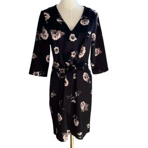 Reitmans Floral Dress Tied Waist Roses